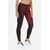 Mid-Rise  Color-Block Leggings, Size: L, Colour: Bordeau