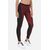Mid-Rise  Color-Block Leggings, Size: M, Colour: Bordeau