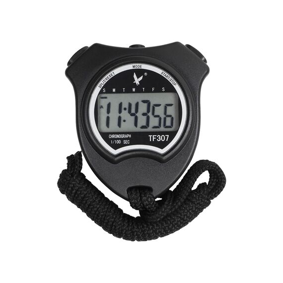 Stopwatch with alarm, 2 memories and intervals