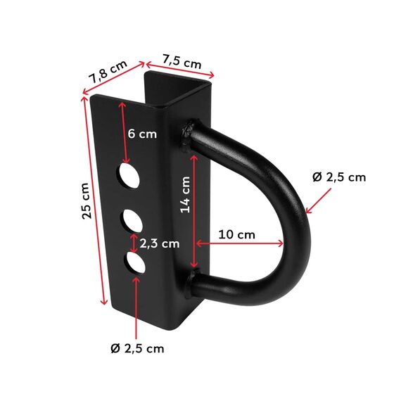 Rope hook and battle rope attachment for rig or rack, 3 image