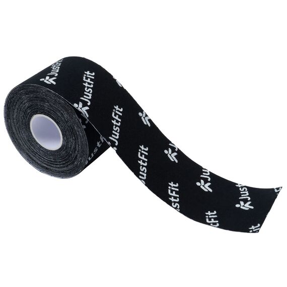 Tape Kinesiologie-Band aus Baumwolle 5m JustFit | Schwarz