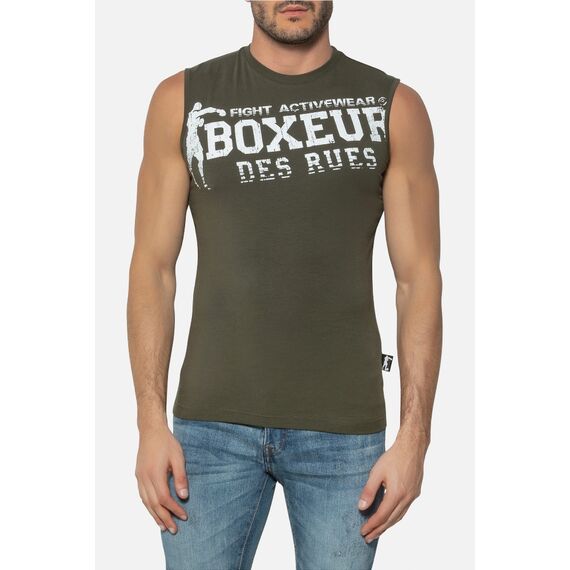 Man Logo Boxeur Tank, Taille: L, Couleur: Kaki