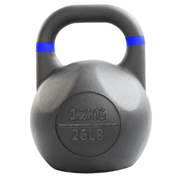 Kettlebell en acier avec revêtement en poudre GladiatorFit | 12 KG, Couleur: Noir, Poids kg: 12 