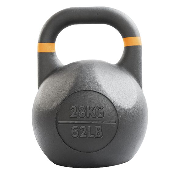 Kettlebell en acier avec revêtement en poudre GladiatorFit | 28 KG, Couleur: Noir, Poids kg: 28 