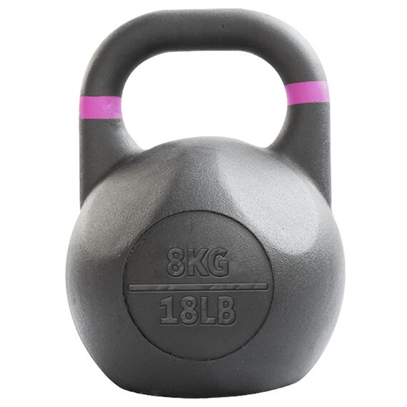 Kettlebell en acier avec revêtement en poudre GladiatorFit | 8 KG, Couleur: Noir, Poids kg: 8 