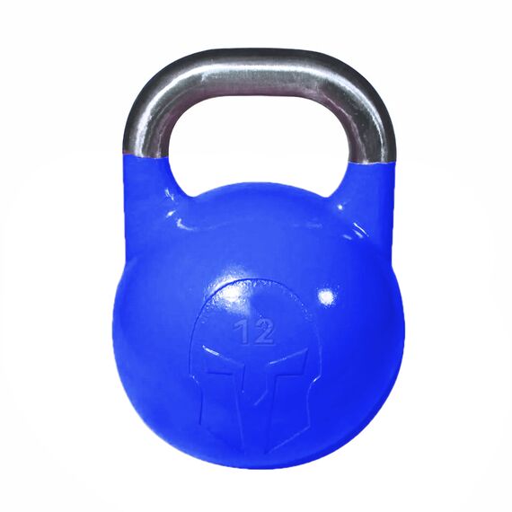 Cast-iron competition kettlebell with inlaid logo | 12 KG, Colour: Blue, Additional Weight: 12 kg