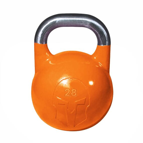 Kettlebell de compétition en fonte avec logo incrusté | 28 KG, Couleur: Orange, Poids kg: 28 