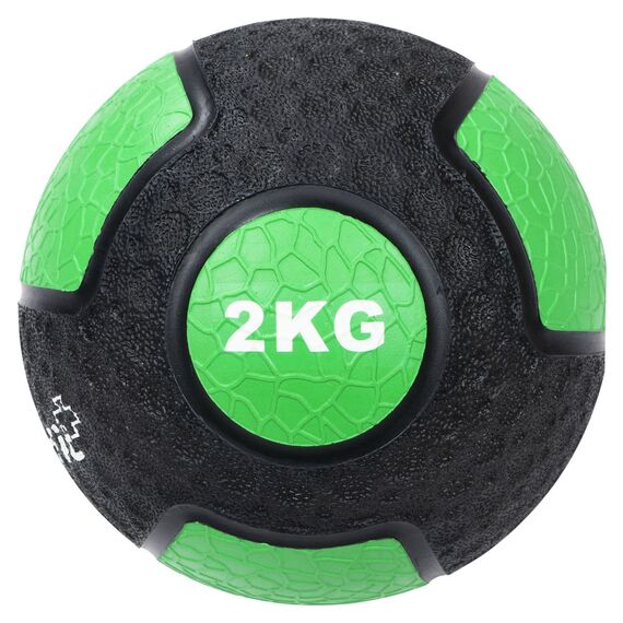 Ballastball Medizinball aus strapazierfähigem Gummi "Medicine Ball" | 2 KG, Farbe: Grün, Zusatzgewicht: 2 kg