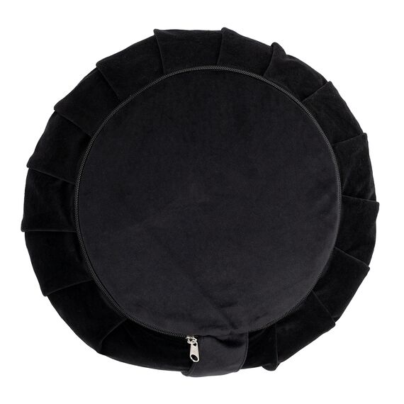 Zafu Zen meditation cushion in cotton Ø 35cm | Black, 3 image