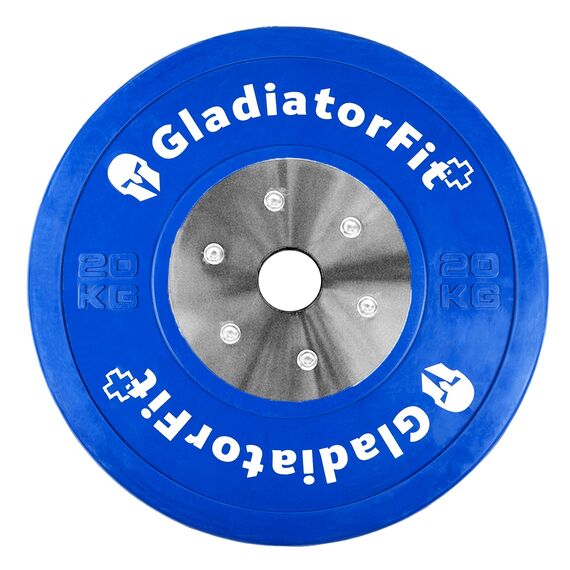 Competition rubber disc "Bumper Plate" Ø 51mm | 20 KG, Colour: Blue, Additional Weight: 20 kg, 4 image