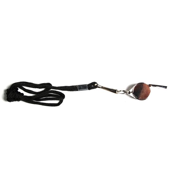 Stainless steel referee whistle with lanyard, 2 image