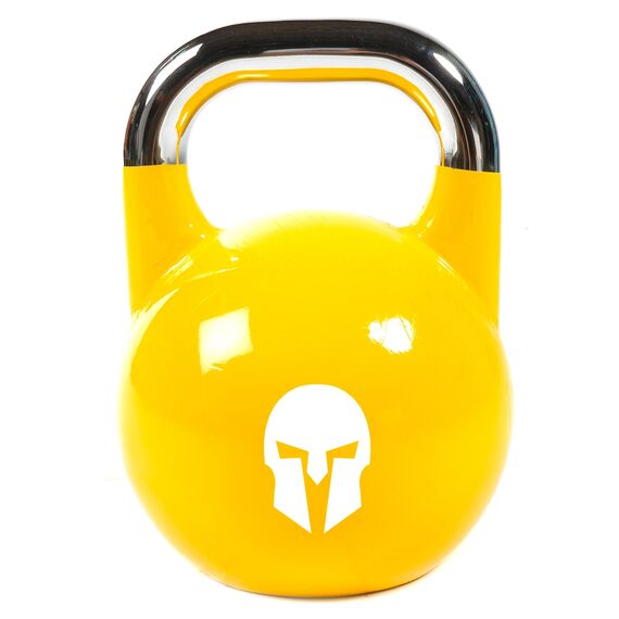Cast iron competition kettlebell with painted logo | 16 KG, Colour: Yellow, Additional Weight: 16 kg, 2 image