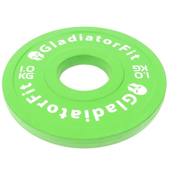 Fractional Plate" rubber discs Ø 51mm (set of 2) | 1 KG, Colour: Green, Additional Weight: 1 kg, 4 image