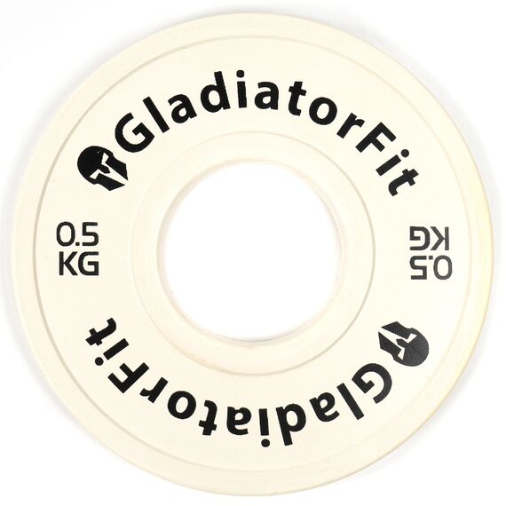Disques fractionnaires en caoutchouc "Fractional Plate" Ø 51mm GladiatorFit (lot de 2) | 0.5 KG, Couleur: Blanc, Poids kg: 0,5 , 2 image