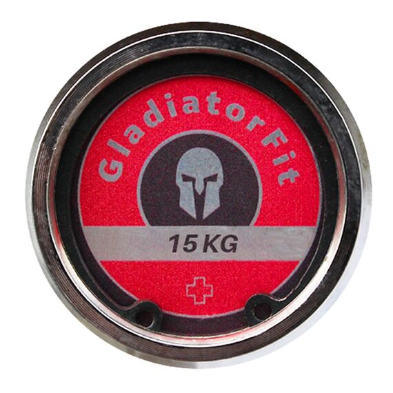 Barbell" aluminium bar 220cm Ø 50mm + 2 disc stops | 15 KG, Additional Weight: 15 kg, 3 image