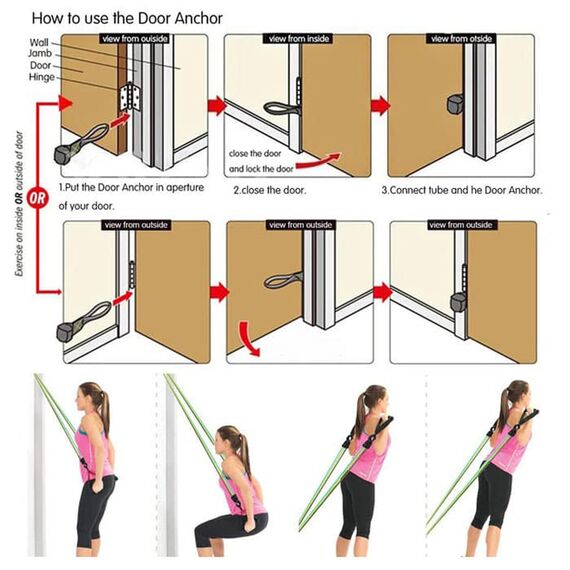 Elastic resistance band/tube kit with handles + bag, 2 image