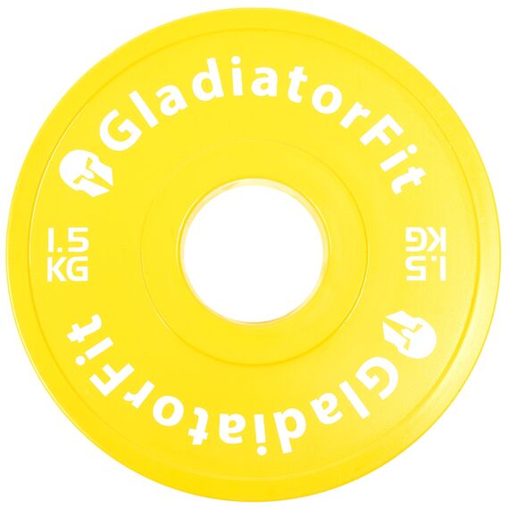 Fractional Plate" rubber discs Ø 51mm (set of 2) | 1.5 KG, Colour: Yellow, Additional Weight: 1,5 kg, 3 image