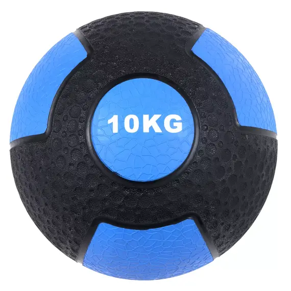 Ballon lesté Médecine Ball en caoutchouc résistant "Medicine Ball" | 10 KG, Couleur: Bleu, Poids kg: 10