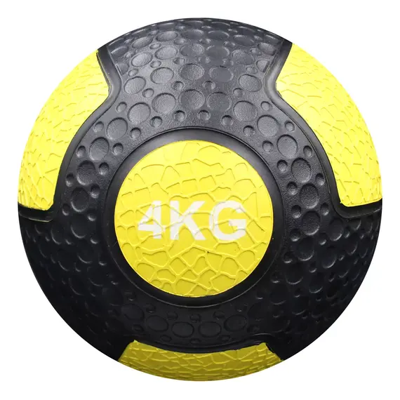 Ballastball Medizinball aus strapazierfähigem Gummi "Medicine Ball" | 4 KG, Farbe: Gelb, Zusatzgewicht: 4 kg