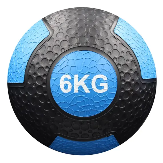 Medicine Ball" weighted ball made of durable rubber | 6 KG, Colour: Bleu Neon, Additional Weight: 6 kg