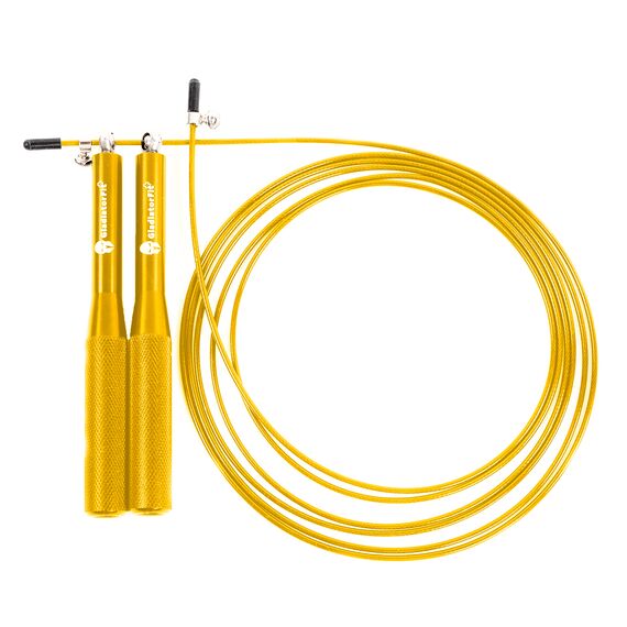 Corde à sauter "Speed Rope" 3m ajustable en aluminium + sac GladiatorFit | Doré, Couleur: Dore