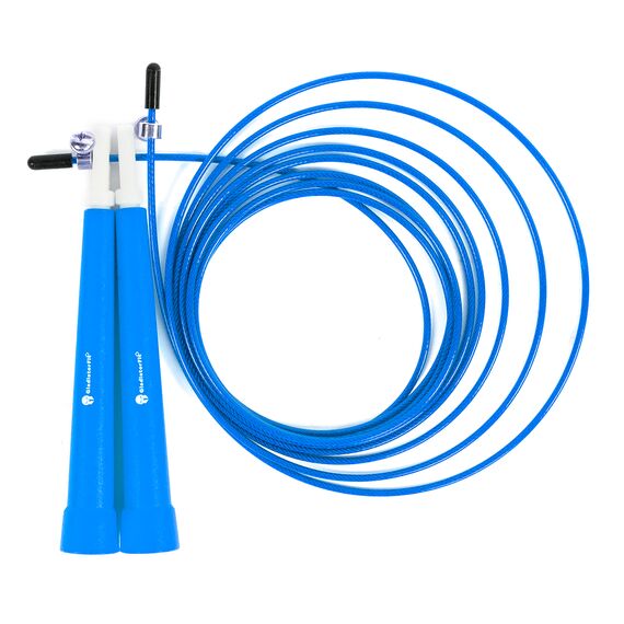 Corde à sauter en plastique 180cm ajustable + sac "Speed Rope" | Bleu, Couleur: Bleu