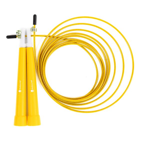 Kunststoff-Springseil 180cm verstellbar + Tasche "Speed Rope | Gelb, Farbe: Gelb