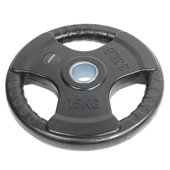 Bumper Plate" rubber grip disc Ø 51mm GladiatorFit | 15 KG, Colour: Schwarz, Additional Weight: 15 kg