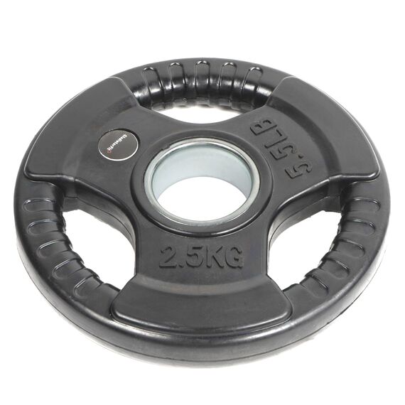 Scheibe mit Gummigriffen "Bumper Plate" Ø 51mm GladiatorFit | 2.5 KG, Farbe: Schwarz, Zusatzgewicht: 2.5 kg