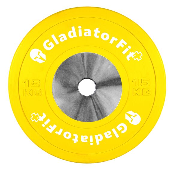 Gummischeibe Competition "Bumper Plate" Ø 51mm | 15 KG, Farbe: Gelb, Zusatzgewicht: 15 kg