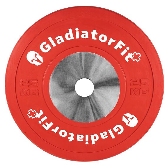 Competition rubber disc "Bumper Plate" Ø 51mm | 25 KG, Colour: Rot, Additional Weight: 25 kg