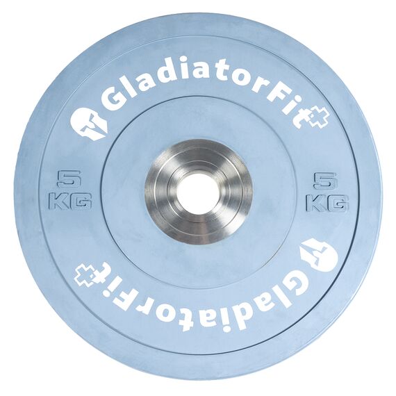Competition rubber disc "Bumper Plate" Ø 51mm | 5 KG, Colour: Grey, Additional Weight: 5 kg