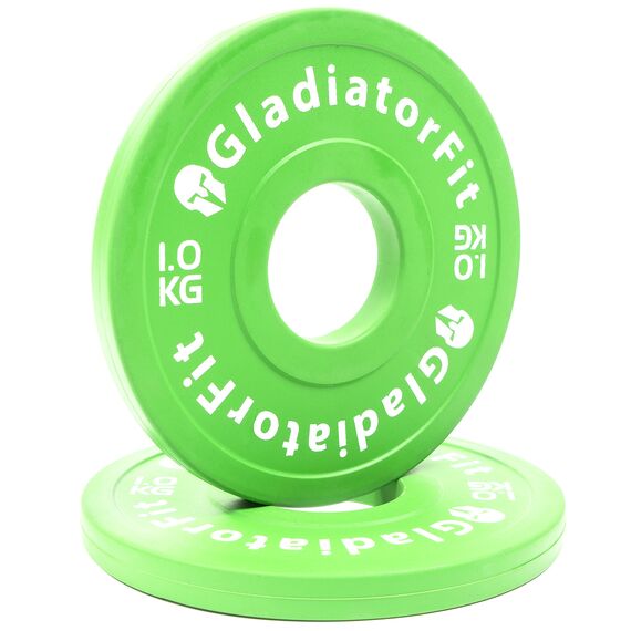 Fractional Plate" rubber discs Ø 51mm (set of 2) | 1 KG, Colour: Green, Additional Weight: 1 kg