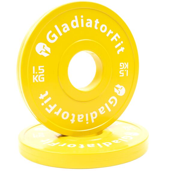 Fractional Plate" rubber discs Ø 51mm (set of 2) | 1.5 KG, Colour: Yellow, Additional Weight: 1,5 kg