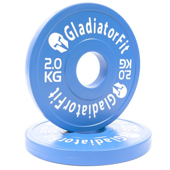 Fractional Plate" rubber discs Ø 51mm (set of 2) | 2 KG, Colour: Blue, Additional Weight: 2 kg
