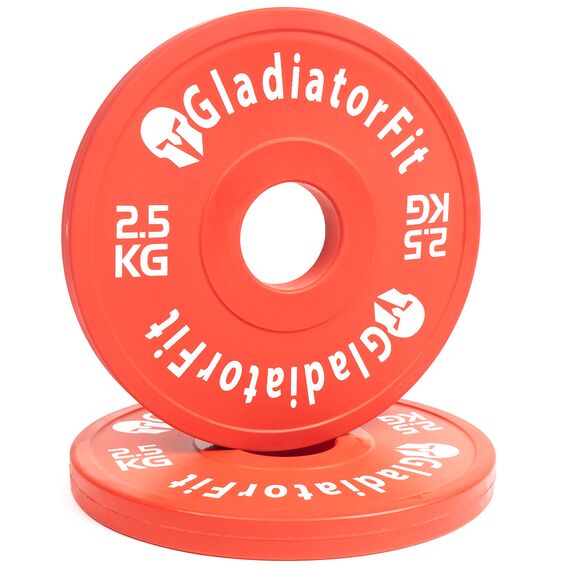 Fractional Plate" rubber discs Ø 51mm (set of 2) | 2.5 KG, Colour: Rot, Additional Weight: 2.5 kg