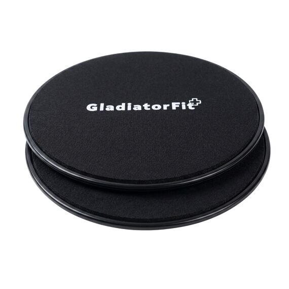 Core Sliders" sliding discs for abdominal muscles Ø 17.5cm (set of 2) GladiatorFit | Black, Colore: Nero