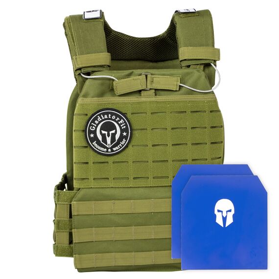 Veste gilet lesté tactique "Weighted Vest" | Vert militaire 9.5 KG