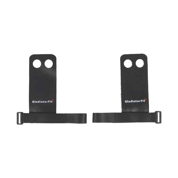 Handgrips Handschuhe crosstraining zwei Finger Kunstleder | L, Bekleidungsgrösse: L, Farbe: Schwarz