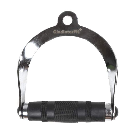 Curved steel and rubber pulley pull handle