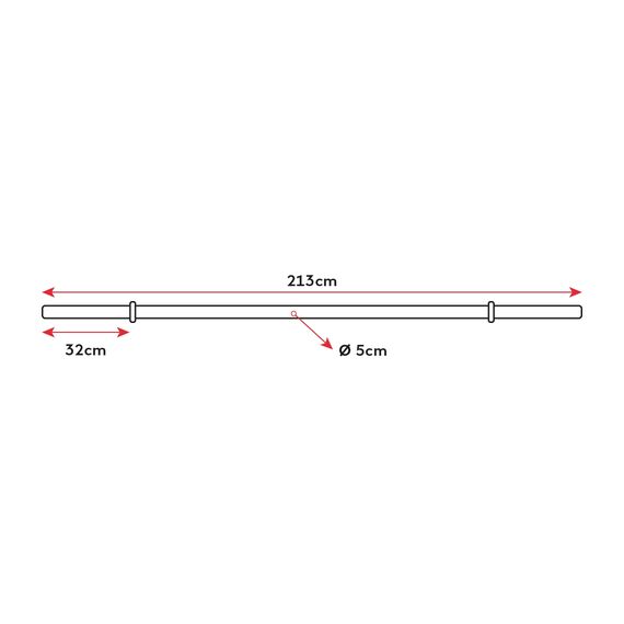 Axle" bar 213cm steel Ø 50mm + 2 stop discs, Colour: Schwarz, 2 image