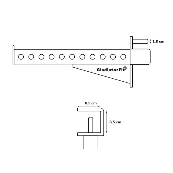 70cm "Safety Arms" rack supports (set of 2) | 1.8 CM, 2 image