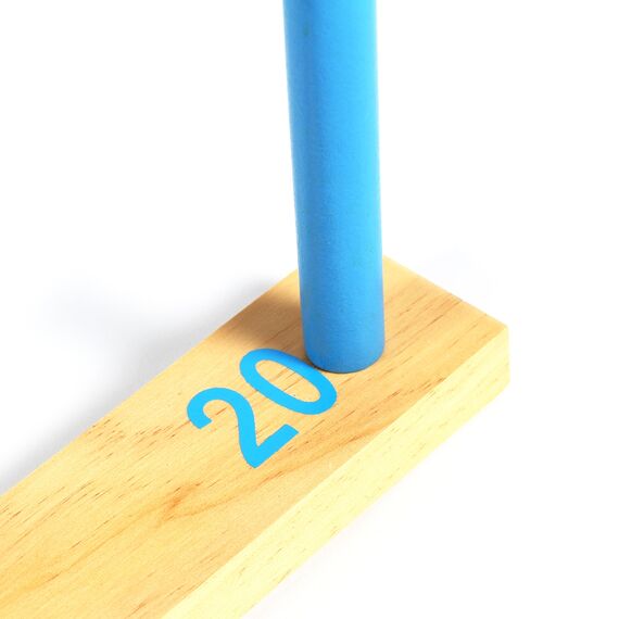 Wooden ring toss game with 5 pegs, 3 image