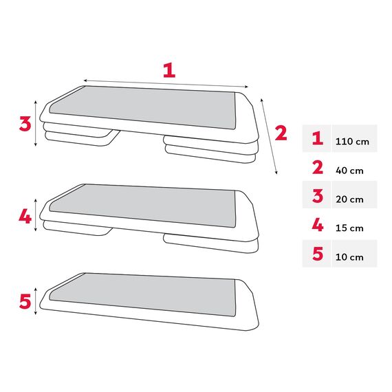Step 110cm plastic adjustable 3 heights (15/20/25 cm), 2 image