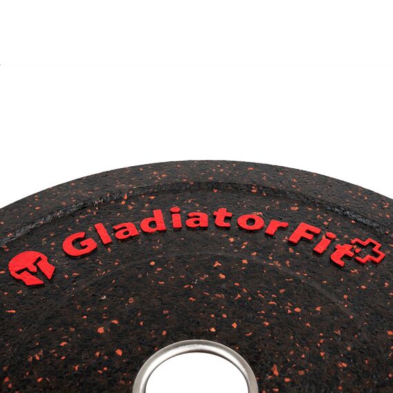 Disque olympique "Hi-Temp" Caoutchouc Ø 51mm GladiatorFit | 25 KG, Couleur: Rouge, Poids kg: 25 , 2 image
