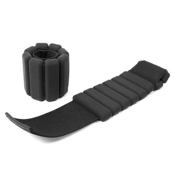 Silikon-Beschwerungsbänder Knöchel / Handgelenke 2 x 0,5 kg | Schwarz, 3 image