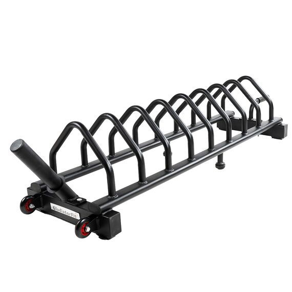 Steel storage rack on wheels for Ø 50mm weight discs, 2 image