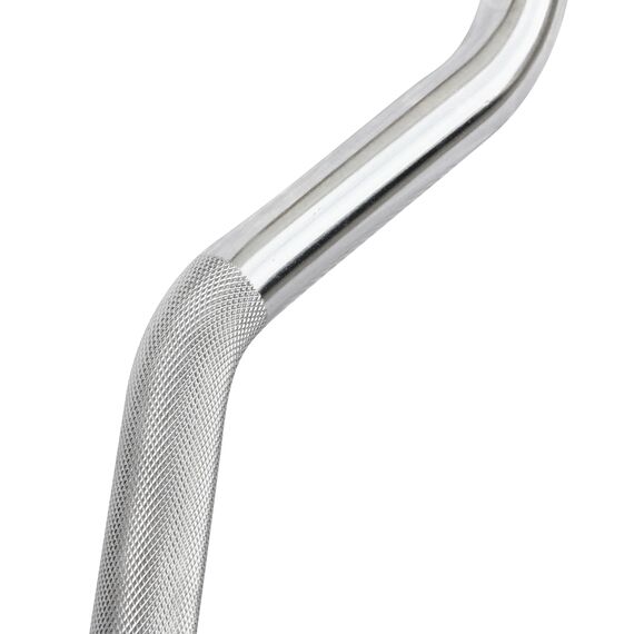Curl bar biceps 120cm steel Ø 50mm + 2 stop discs, 4 image
