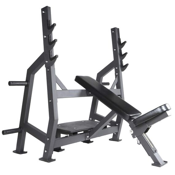 Olympic inclined steel bench with bar support
