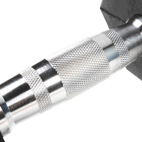 Hex Dumbbell in rubber GladiatorFit | 5 KG, Colour: Schwarz, Additional Weight: 5 kg